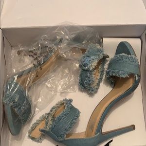 Light denim heels